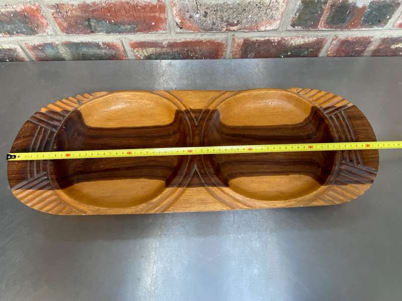 Handcrafted wooden african snack board, made out of one piece of wood,