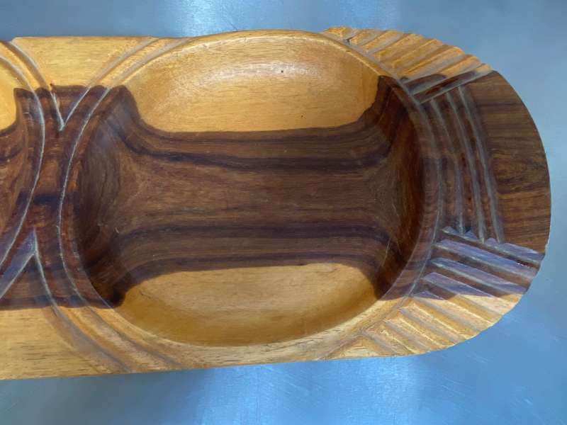 Handcrafted wooden african snack board, made out of one piece of wood,