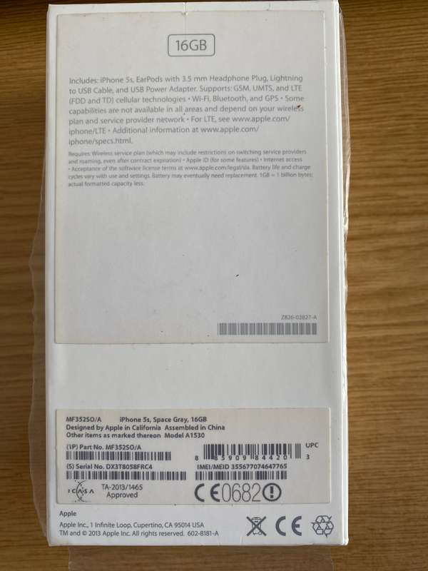 iPhone 5s 16GB Mobile Phone, Brand New in Original Box, Never Used