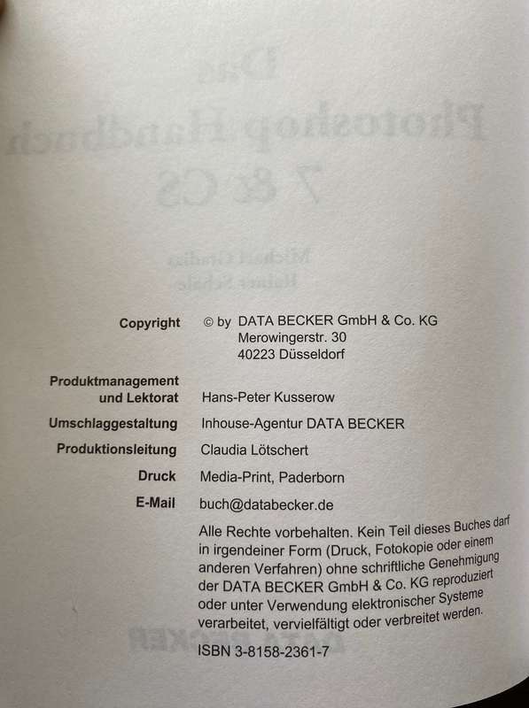 Data Becker Photoshop 7 & CS Book, in  german