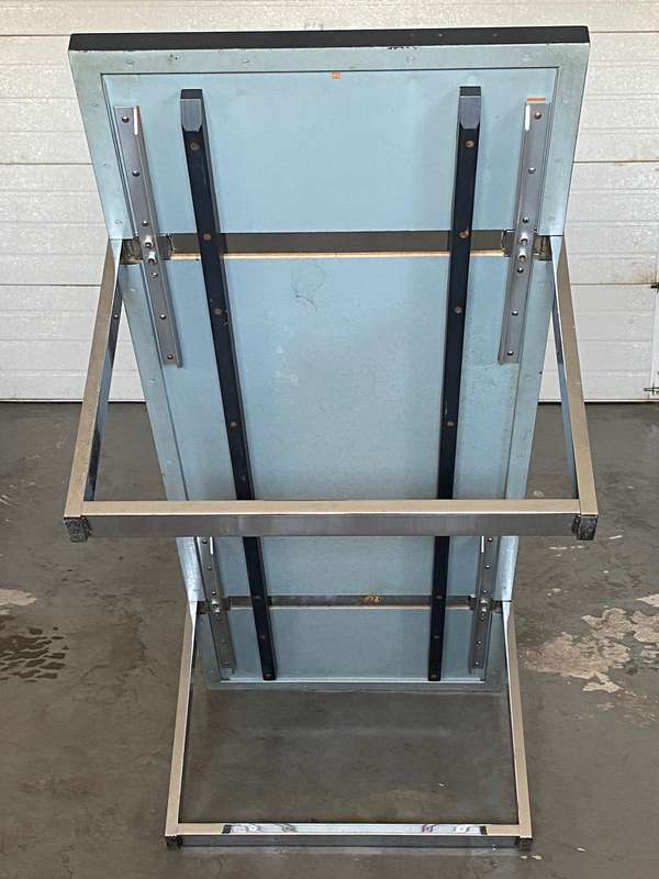 Vintage Coffee Table with ceramic tiles top and chrome plated metal base by Juliette Belarti 1960s