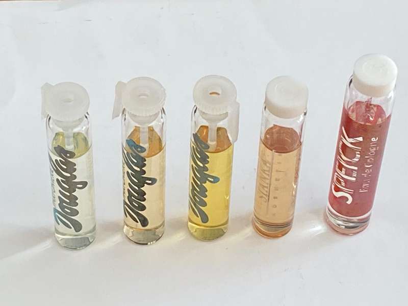 Parfum lot, Test Mini Bottles (5), approx. 2ml bottles, rare,  vintage, Collectors item,