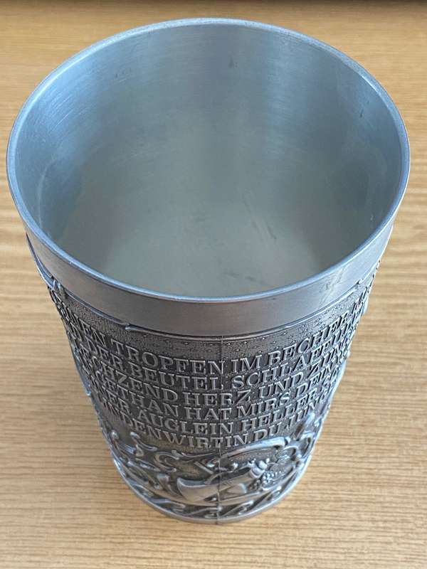 Pewter Zinn Mug tankard ,Frieling Rein Zinn, size : 11cm high, Made in Germany