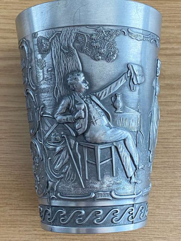 Pewter Zinn Mug tankard ,Frieling Rein Zinn, size : 11cm high, Made in Germany