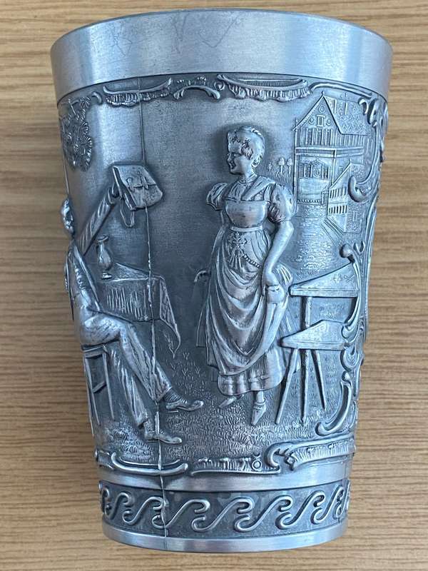 Pewter Zinn Mug tankard ,Frieling Rein Zinn, size : 11cm high, Made in Germany