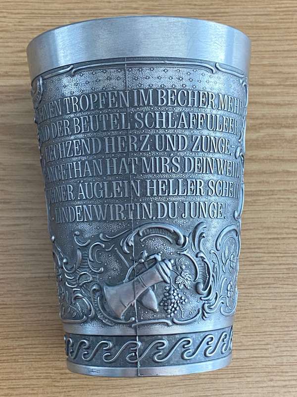 Pewter Zinn Mug tankard ,Frieling Rein Zinn, size : 11cm high, Made in Germany