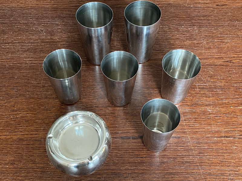 Stainless Steel outdoor mugs / tumbler & ashtray , bar accessories