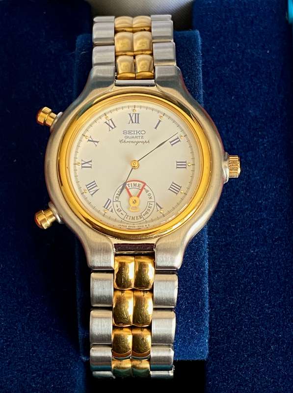 SEIKO 8M25-6210R2 / 8M25-6150R1 chronograph quartz , unisex, rare, collectors item from the 90s