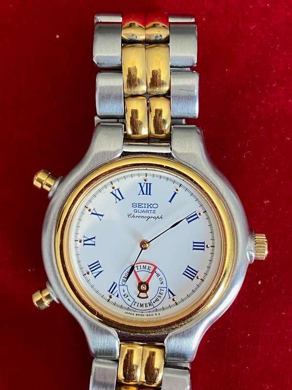 SEIKO 8M25-6210R2 / 8M25-6150R1 chronograph quartz , unisex, rare, collectors item from the 90s
