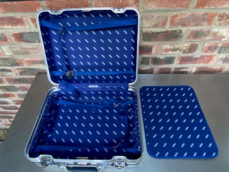 RIMOWA Aluminium Silver Integral Travel Board Case ,W.Germany 37cmx45cmx20cm ,vintage, rare,