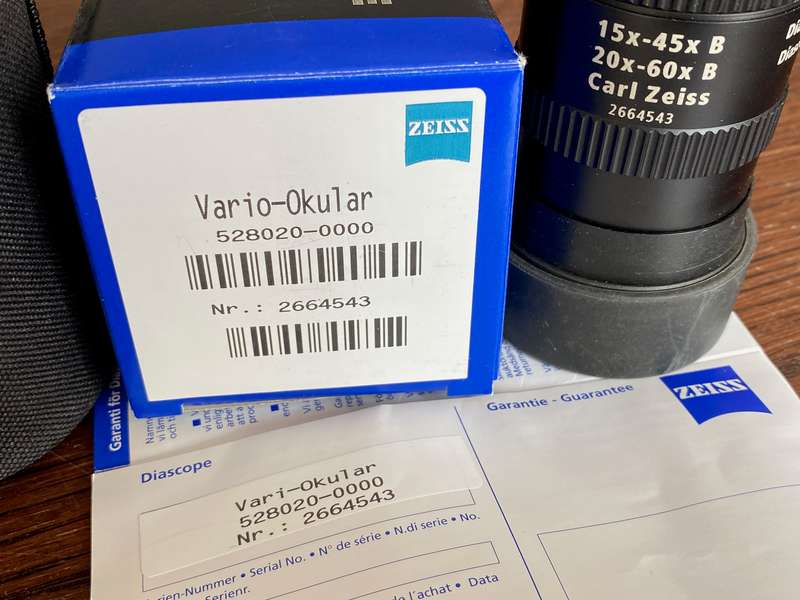 CARL ZEISS DIASCOPE 85 T* FL +20x-60x Zoom Ocular,made in germany,spotting scope f. birding/shooting