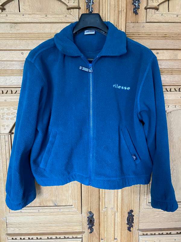 Ellesse Jacket, Fleece, petrolium green,size: D/F38,UK 12,US8, vintage, very rare, in good condition