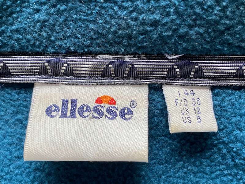 Ellesse Jacket, Fleece, petrolium green,size: D/F38,UK 12,US8, vintage, very rare, in good condition
