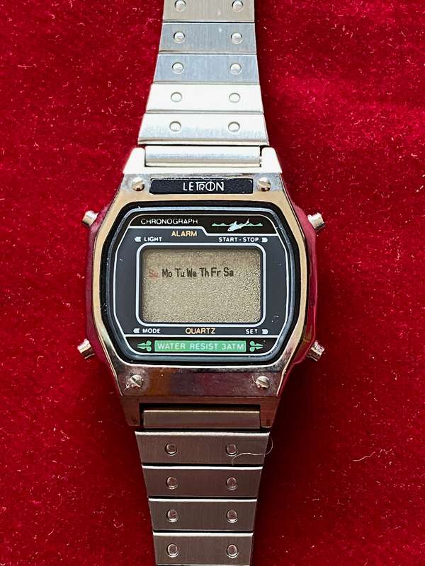 LETRON LCD WATCH 80ies , VINTAGE ,  COLLECTORS ITEM, CA. FROM 1980