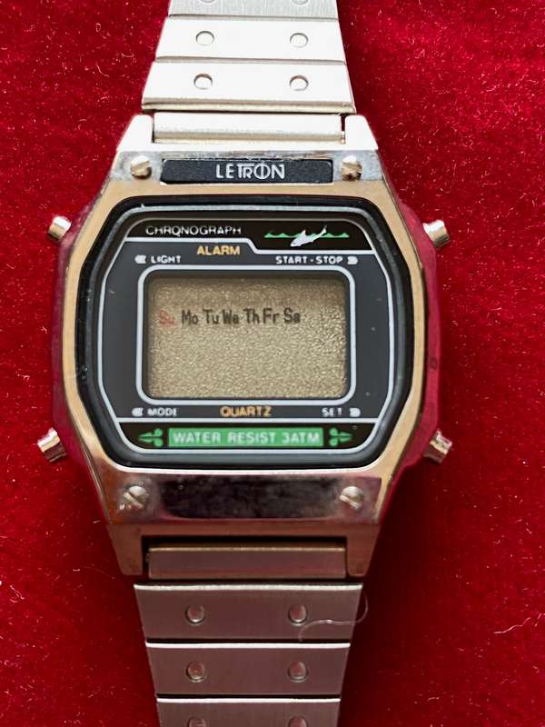 LETRON LCD WATCH 80ies , VINTAGE ,  COLLECTORS ITEM, CA. FROM 1980