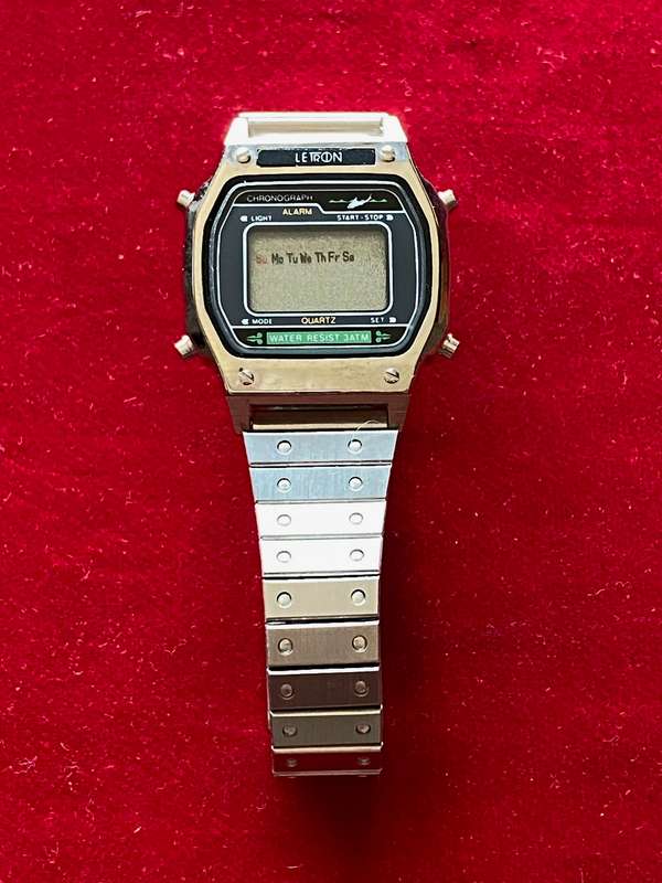 LETRON LCD WATCH 80ies , VINTAGE ,  COLLECTORS ITEM, CA. FROM 1980