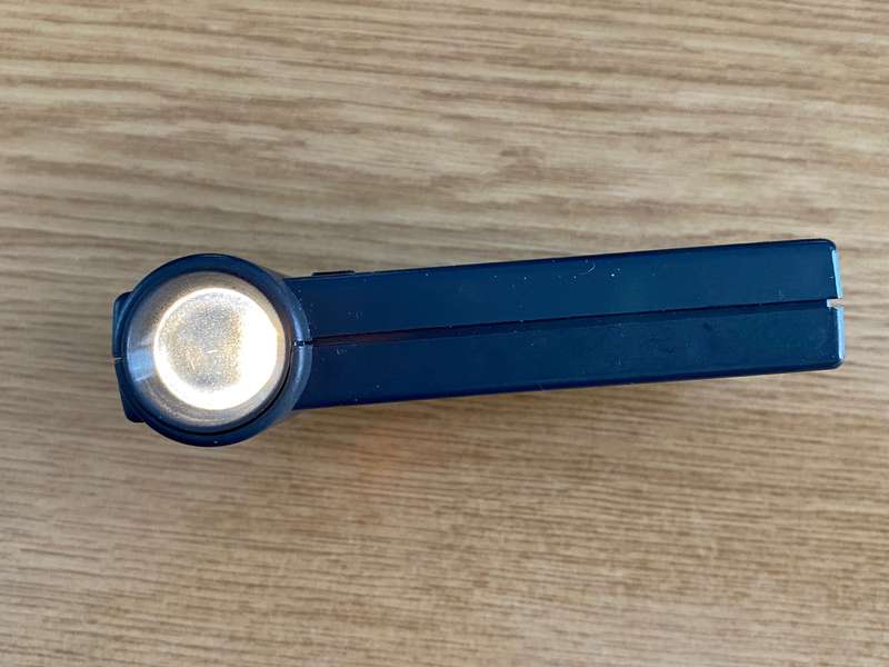 DOCTER GERMANY Aspherilux midi 125 torch, grey, vintage, in working condition. batteries not incl.
