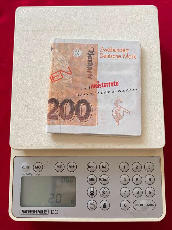 200 Deutsche Mark folding solar calculator vintage collectors item, unused , in working condition
