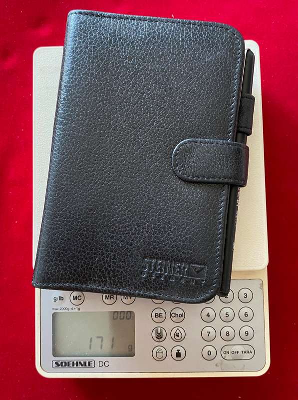 Steiner leather file calender,black (15x10x2cm) from 1997 vintage,collectors item,unused, very rare