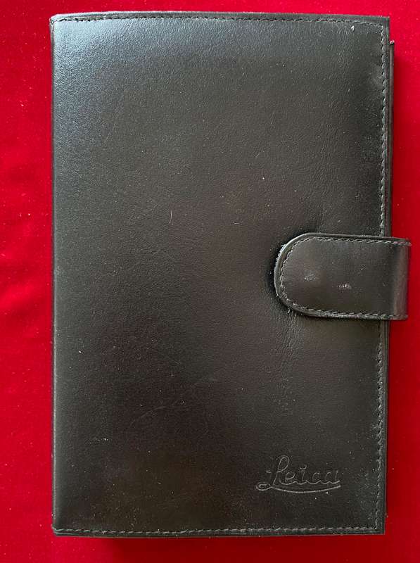 Leica leather file calender,black (19x12x3.5cm) from 1995 vintage,collectors item,unused, very rare