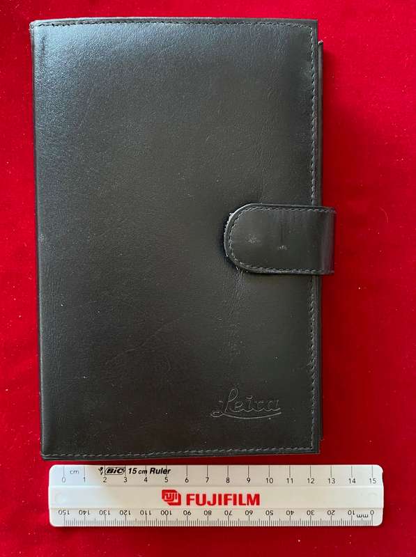 Leica leather file calender,black (19x12x3.5cm) from 1995 vintage,collectors item,unused, very rare