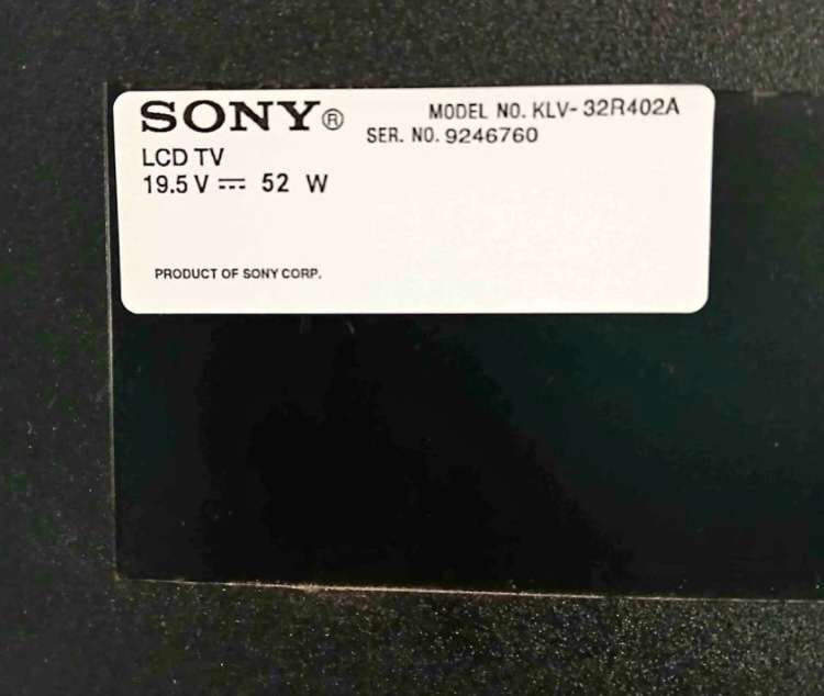 SONY Bravia TV 32" (80cm) Model :  KVL-32R402A,