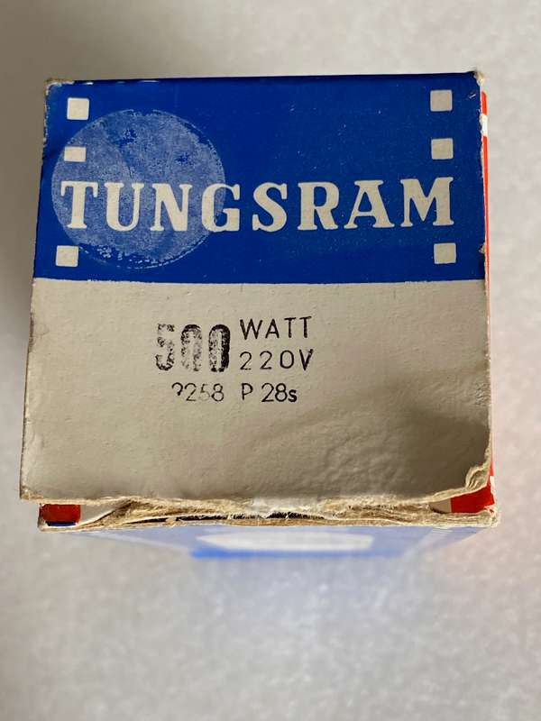 Tungsram Projector bulb P28s 220V 500W unused, still in original box