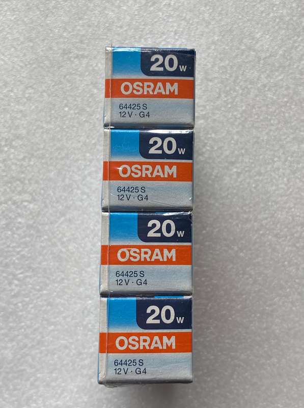 Osram Halogen 12V 20W 64425S G4, unused, still in original box