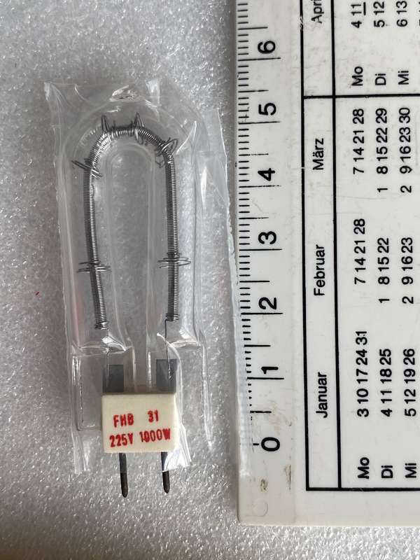 Sylvania bulb 225V 1000W GX6.35-25, unused, still in original box