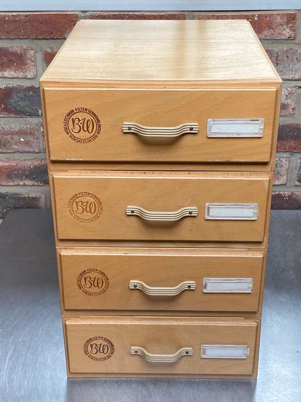 B+W Wooden drawer set from the 60s, from Germany, vintage, very rare in very good condition