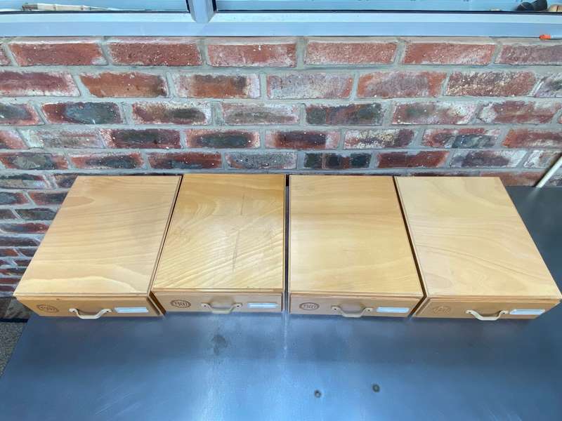 B+W Wooden drawer set from the 60s, from Germany, vintage, very rare in very good condition