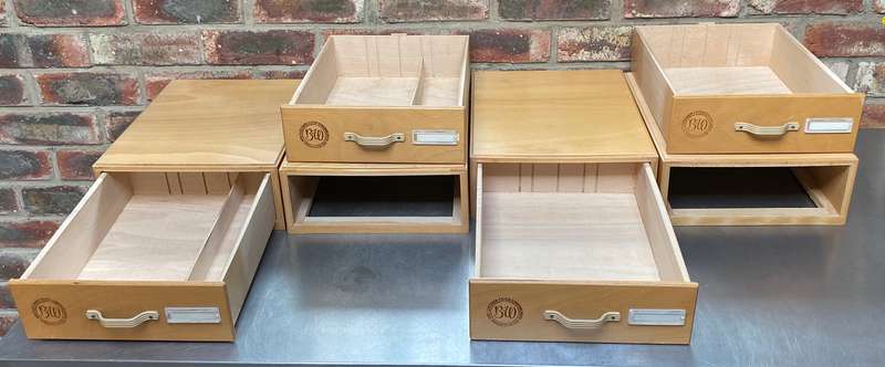 B+W Wooden drawer set from the 60s, from Germany, vintage, very rare in very good condition