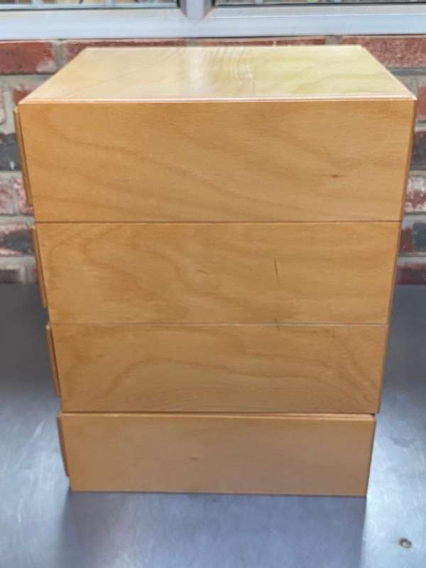B+W Wooden drawer set from the 60s, from Germany, vintage, very rare in very good condition