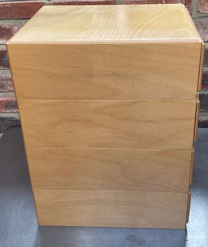 B+W Wooden drawer set from the 60s, from Germany, vintage, very rare in very good condition
