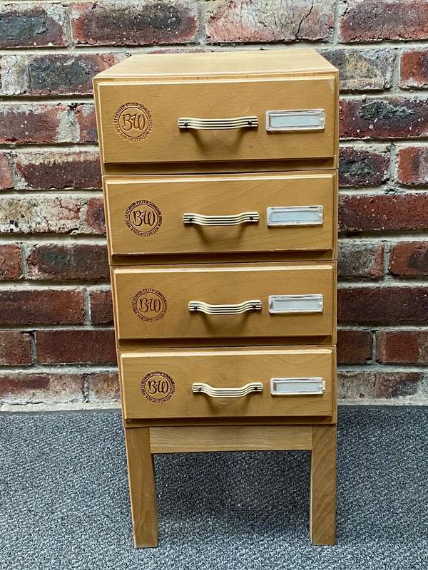 B+W Wooden drawer set from the 60s, from Germany, vintage, very rare in very good condition