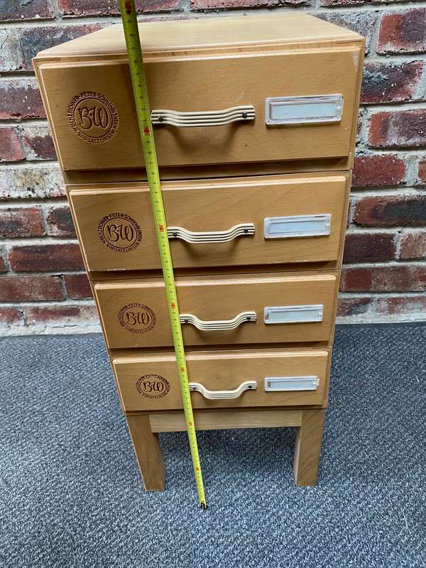 B+W Wooden drawer set from the 60s, from Germany, vintage, very rare in very good condition