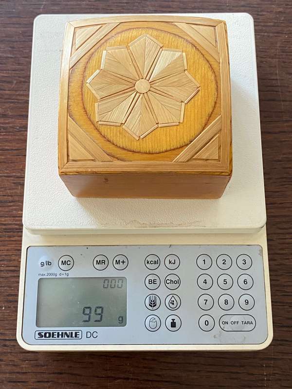 Handmade Vintage Wooden small Jewellery Gift box approx. 8cm x 8cm x 5cm, 99g, collectors item, rare