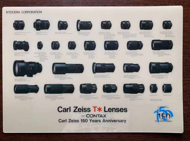 CARL ZEISS LENSES T*, CONTAX ,150 YEARS ANNIVERSARY TABLE MAT, like new,  very rare