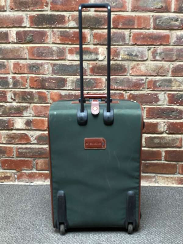 Samsonite green brown suite case with rolls , bag, trolley, vintage,travel , retro