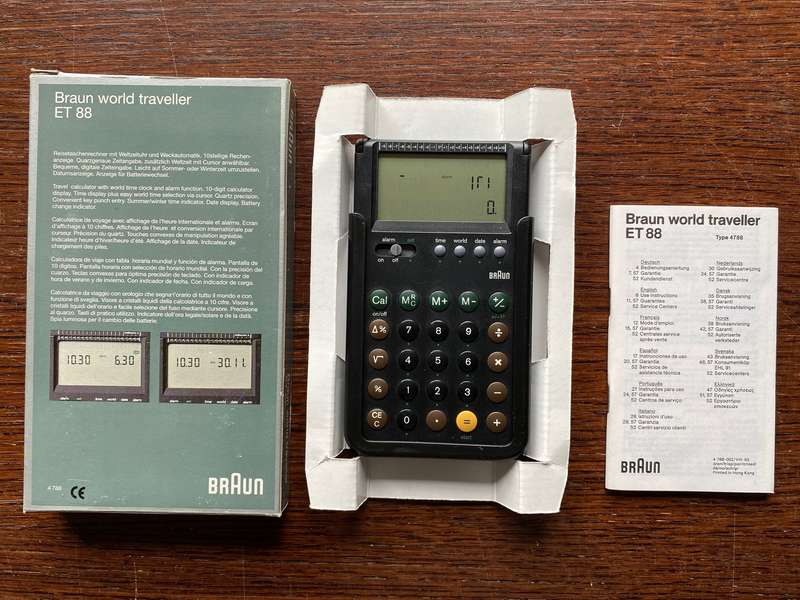 Braun World Traveller ET 88 Calculator,Type 4788, Display not working correct, collectors item,Kodak