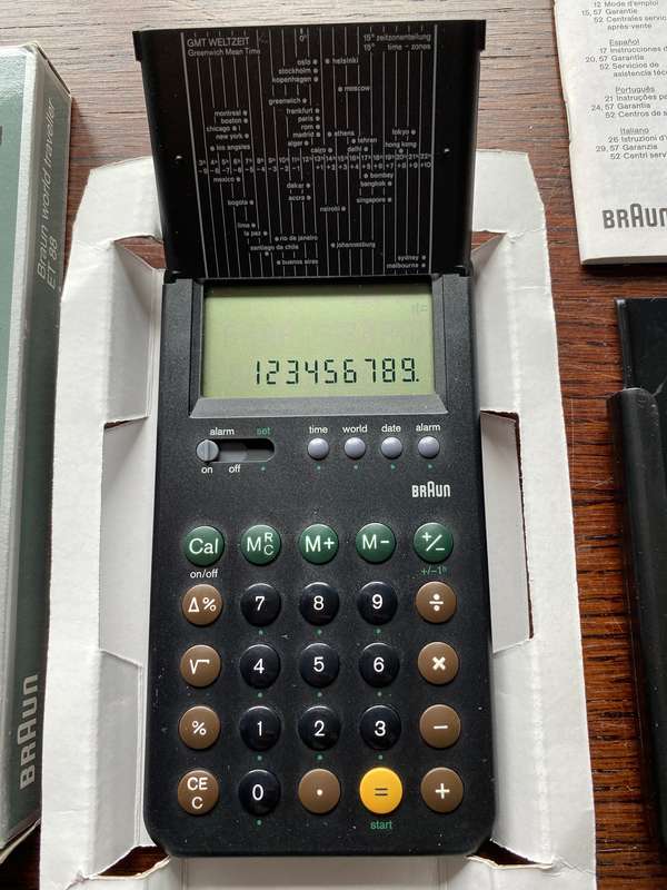 Braun World Traveller ET 88 Calculator,Type 4788, Display not working correct, collectors item,Kodak
