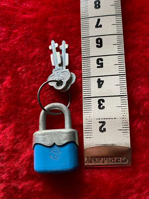 Blue Mini Lock with 2 keys Western Germany vintage, collectors item
