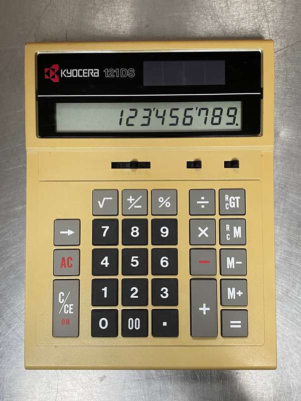 Kyocera Solar Calculator 121DS , vintage, made in Japan, collectors item LOT 3