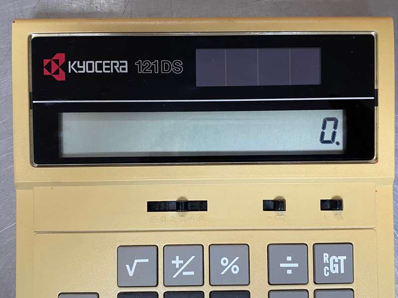 Kyocera Solar Calculator 121DS , vintage, made in Japan, collectors item LOT 3