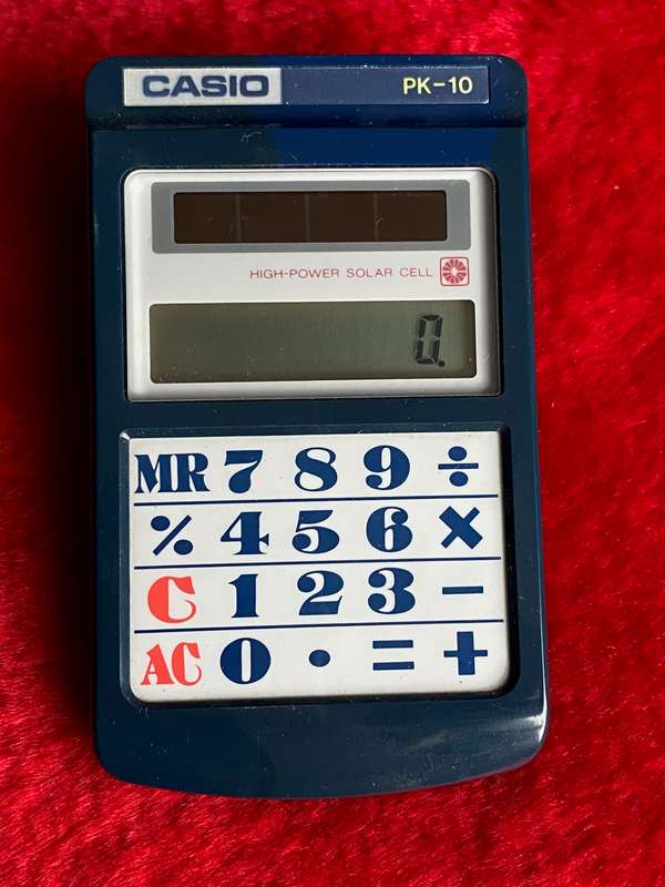 CASIO PK-10 vintage small calculator , working,