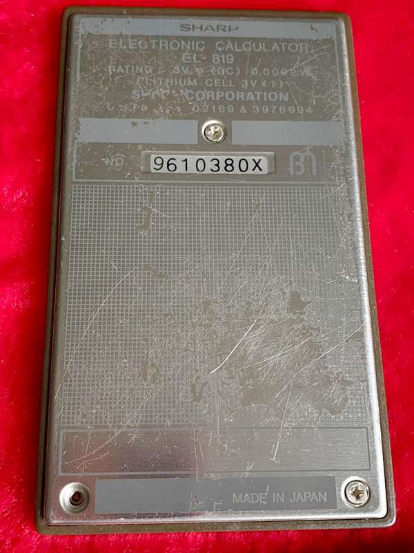 Sharp EL-819 Calculator slim from the 80s,  vintage, collectors item