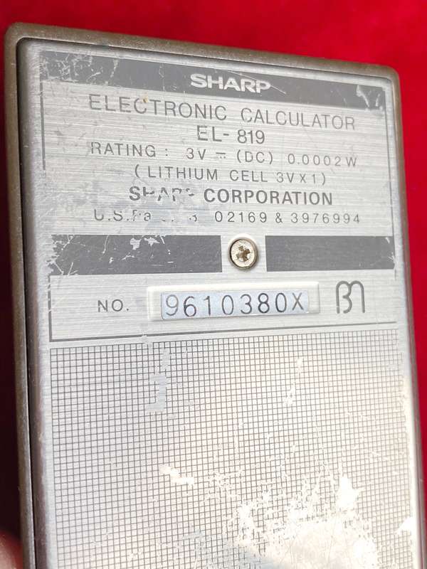 Sharp EL-819 Calculator slim from the 80s,  vintage, collectors item