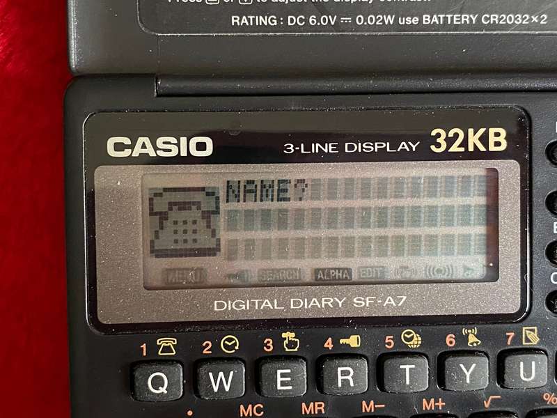 Casio 32 KB Digital Diary SF-A7 , vintage, collectors item, with new batteries