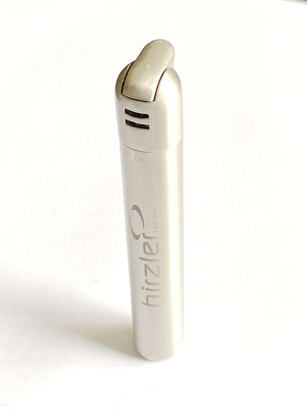 Stainless steel firelighter, with  branding, vintage, collectors item, from the 80s