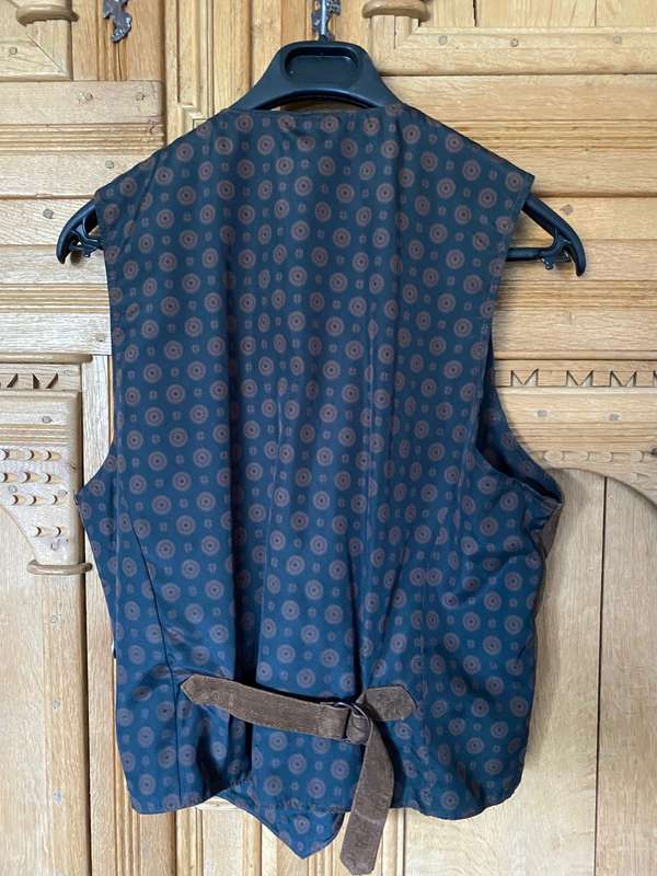 Genuine Leather Vest dark brown, size S / 38